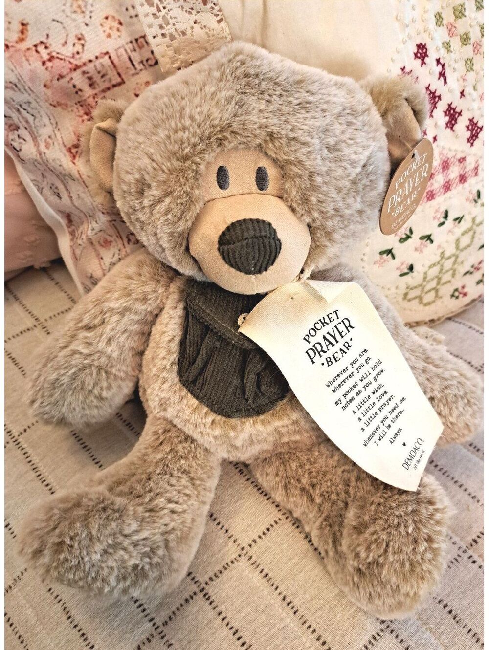 NWT 2019 Demdaco "Lift the Spirit" Pocket Prayer Bear